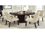 Set of 2 Padded Fabric Side Chairs in Espresso and Ivory B016P156574