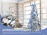 7 FT Snow Flocked Pre-lit Artificial Pop Up Christmas Tree with 200 Warm Lights and Blue & Silver 24654328