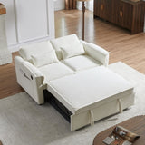 Modern Fabric Convertible Loveseat Sleeper Sofa Couch with Adjustable Backrest, 2 Seater Sofa With W1123P283641