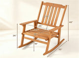 Solid Acacia Wood Outdoor Rocking Chair, Heavy Duty 400LBS Capacity Porch Rocker with Slatted Back 19301567