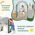 ZUN Toddler Slide and Swing Set 8 in 1, Kids Playground Climber Slide Playset with Basketball Hoop 48887104