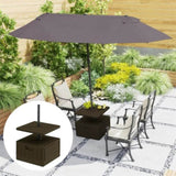 Weighted Umbrella Stand with Table Tray and Wheels - Brown 93041151