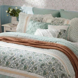 9 Piece Cotton Percale Comforter Set Aqua King B03596965
