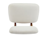 Modern Beige Lounge Chair with Polyester Upholstery, Sturdy Wood Base With Natural N767P241702N