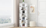 ZUN Φ23.6'' Rotating Shoe Rack Tower, 7-Tier Spinning Shoe Shelf with 5 Grids Per Layer, Display Rack, 47140393