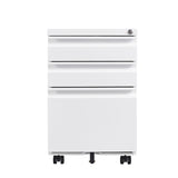 ZUN 3-Drawer Mobile File Cabinet with Lock, Office Storage Filing Cabinet for Legal/Letter Size, 30021254