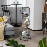 3-Tier Fruit Basket Stand - Removable Wire Bowls, Convertible to 1/2 Tier, Steel Frame with Non-Slip 35184437