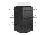 7.4 x 7.4 x 17 in Rotating Pegboard Display Stand, 4-Sided Spinning Retail Organizer with 24 Hooks 51220972