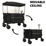 Collapsible Foldable Extended Wagon with canopy,480lbs Weight Capacity, Heavy Duty Folding Utility W2932P253157