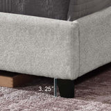 Queen Size Minky Stone Upholstered Platform Bed B108P160254