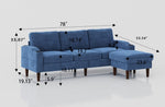 ZUN Convertible Combination Sofa Sofa L-Shaped Sofa with Storage Cabinet Footstool, Living Room Navy W2012126503