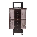 ZUN Standing Armoire Cabinet Makeup Mirror and Top Divided Storage Organizer, Large Standing 32145954