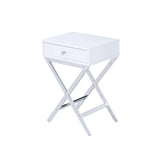 Coleen White & Chrome Finish Accent Table B2726P270992
