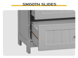 2-Drawer 2-Cabinet-Door Vertical-Grain MDF Painted Bathroom Cabinet 23.62*11.81*43.31in Grey 90972557