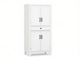 67" White 4-Door Kitchen Pantry with Drawer and Adjustable Shelves, Large-Capacity Storage Cabinet 68714553