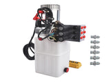 12V DC 6 Quart Hydraulic Pump 6 Way Double Acting Hydraulic Power Unit for Dump Trailer, Scissor 81919656