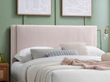 Contemporary 1pc Queen Size Bed w Storage Drawer Light Pink Corduroy Texture Design Platform B011P238967