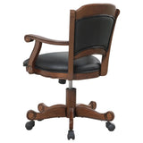 Black and Tobacco Upholstered Game Chair with Casters B062P145543