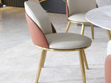 Dining Chairs Set of 2, Modern PU Leather Dining Gold Metal Legs for Living Kitchen Dining Room W2699P216823