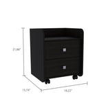 Nightstand 22"H, Two Drawers, Superior Top, Metal Handle, Black B097133085