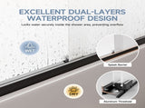 56-60" W x 58" H Framed Double Sliding Shower Door, 1/4" Frosted Ultra-Clear Tempered Glass T5595P476205