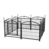 ZUN Dog Playpen Indoor 24 inch 8 Panels Metal Dog Pen Pet Dog Fence Outdoor Exercise Pen with Doors, W368P233996