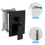 Shower System with Waterfall Tub Spout,12 Inch Ceiling Mount Square Shower System with Rough-in W1243132453