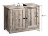 2-Door 2-Shelf MDF Washbasin Cabinet with Melamine Finish 23.55*11.69*23.62in Washed Grey 06015804