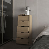 FM FURNITURE Olijato 5-Drawer Dresser for Nurseries and Bedrooms Modern Space-Saving Storage, B128P301391