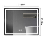 ZUN 31in. H LED Single Vanity Mirror in Polished Crystal Vanity LED Mirror for W2026P203668