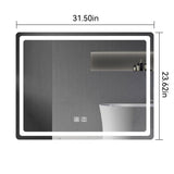 ZUN 31in. H LED Single Vanity Mirror in Polished Crystal Vanity LED Mirror for W2026P203668