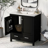 ZUN 30" Black Bathroom Vanity Single Sink, Combo Cabinet Undermount Sink, Bathroom Storage Cabinet WF324043AAB