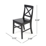 ZUN Roshan Farmhouse Acacia Wood Dining Chairs, Black 62888.00BLK