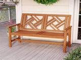 Solid Hardwood 2-Person Garden Bench, 660 LBS Capacity Ergonomic Patio Loveseat 29247752