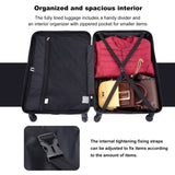 ZUN 3 Piece Luggage Sets PC+ABS Lightweight Suitcase with Two Hooks, Spinner Wheels, Gold W284125246