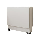 Folding Drop Leaf Dining Table with 6 Wheels and 2-Layer Storage Shelf, Space Saving Table for Small 99613030