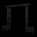 Metal Garden Arch with Adjustable Width W68.11''W94.29'' Climbing Plants Support Rose Arch Outdoor W1586P268890