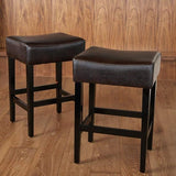 Set of 2, 26.75" Backless Leather Counter Height Barstool 74492.00PU