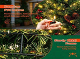24in Pre-Lit Christmas Wreath with 50 Warm White LED Lights, 10 Natural Pine Cones, 143 Branch Tips, 28992933