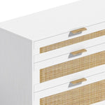 ZUN 59" Rattan Dresser with Drawers, 6 Drawer Dresser for Bedroom, Clothes Storage Cabinet for Bedroom, W757P209514