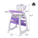 Convertible High Chair for Babies, Booster Seat with Safety Belt Feeding Tray, Toddler Chair and W2181P147619