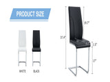 6 Dining Chair Set, Black Dining Chair Set, PU Material High Back Seat and Sturdy Leg Chair, W1151P203804