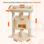 ZUN Modern Small Cat Tree Cat Tower with Sisal Scratching Post, Cozy Condo, Top Perch and Dangling Ball 72733337