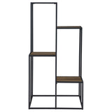Rustic Brown and Black 4-Tier Display Shelf B062P153776