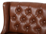 30.5 Inch Seat Height Bar Stool, Light Brown PU Upholstery with Back & Metal Footrest, Counter Stool N780P366612G