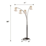 BLACK 4-HEAD CRYSTAL INSPIRED ARCH FLOOR LAMP B080P305703