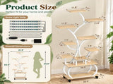 Tree Shaped Stand with Full Spectrum Grow Light, Rolling Wheels, Hooks, 8 Tiered Metal Wood 92054648