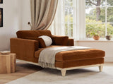 Knox 65" Modern Farmhouse Chaise Lounge Chair, Burnt Orange Performance Velvet B2719P391773
