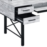 Antique White and Black 5-Drawer Computer Desk B062P209211