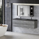 60" Floating Bathroom Vanity with Sink, Modern Wall-Mounted Bathroom Storage Vanity Cabinet with W1573P155849
